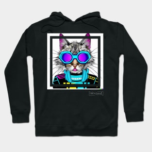 cat ciber punk Hoodie